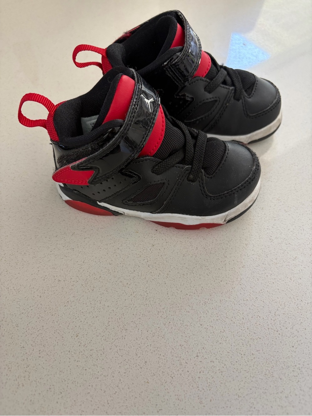 Jordan Kids Black and Red High-Top Basketball Sneakers